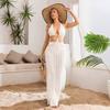 European and American Neck V-neck Knitted Hollow Dress, Women's Backless Waist Hollow Hip Long Dress Is In Stock.
