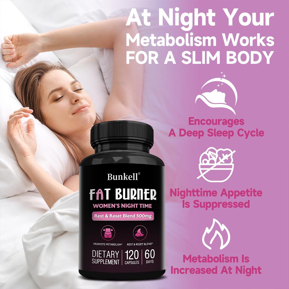 Women's Nighttime Fat Burning Capsules 500mg, 120 Capsules