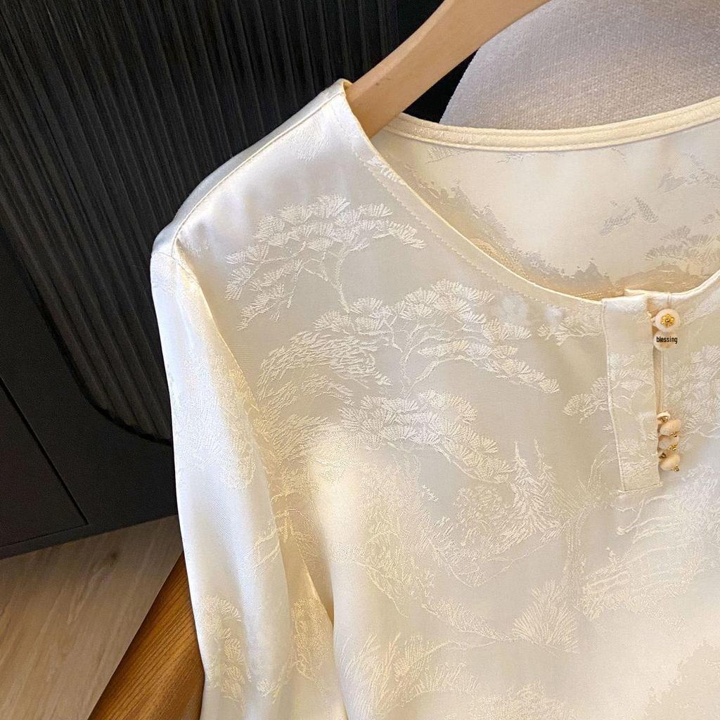 National Style Women's Long Sleeve Embroidered Layered Top - Spring New Design