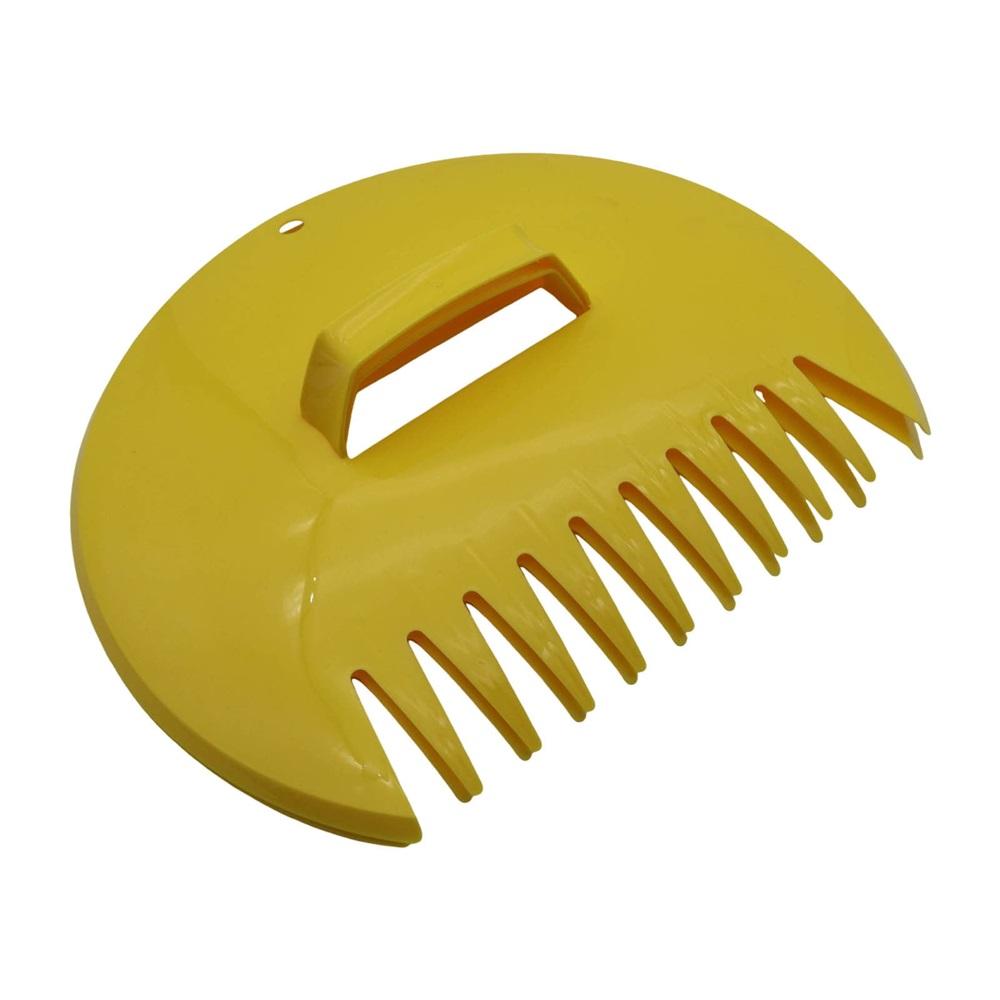 Garden leaf rake with comfortable handle, 10x11.8 plastic rake head, for raking leaves and spreading mulch, lightweight and durable yard tool
