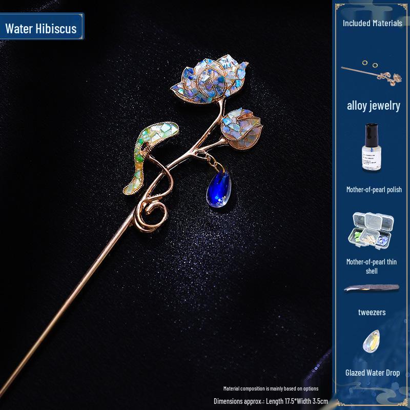 Mother-of-Pearl Hairpin Craft Kit: Brooch & Hairpin Shell Fragments - Perfect Mother’s Day Gift