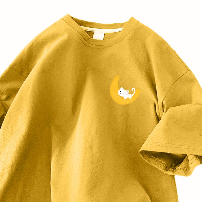 Cotton Short-sleeved T-shirt Female Summer Korean Version of The Loose Round Neck Printed Tops Trend Women's