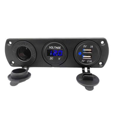 Panel 3 V 1 3,1 A dvojitá USB nabíjačka do auta LED voltmetrový adaptér do zásuvky pre domácich majstrov
