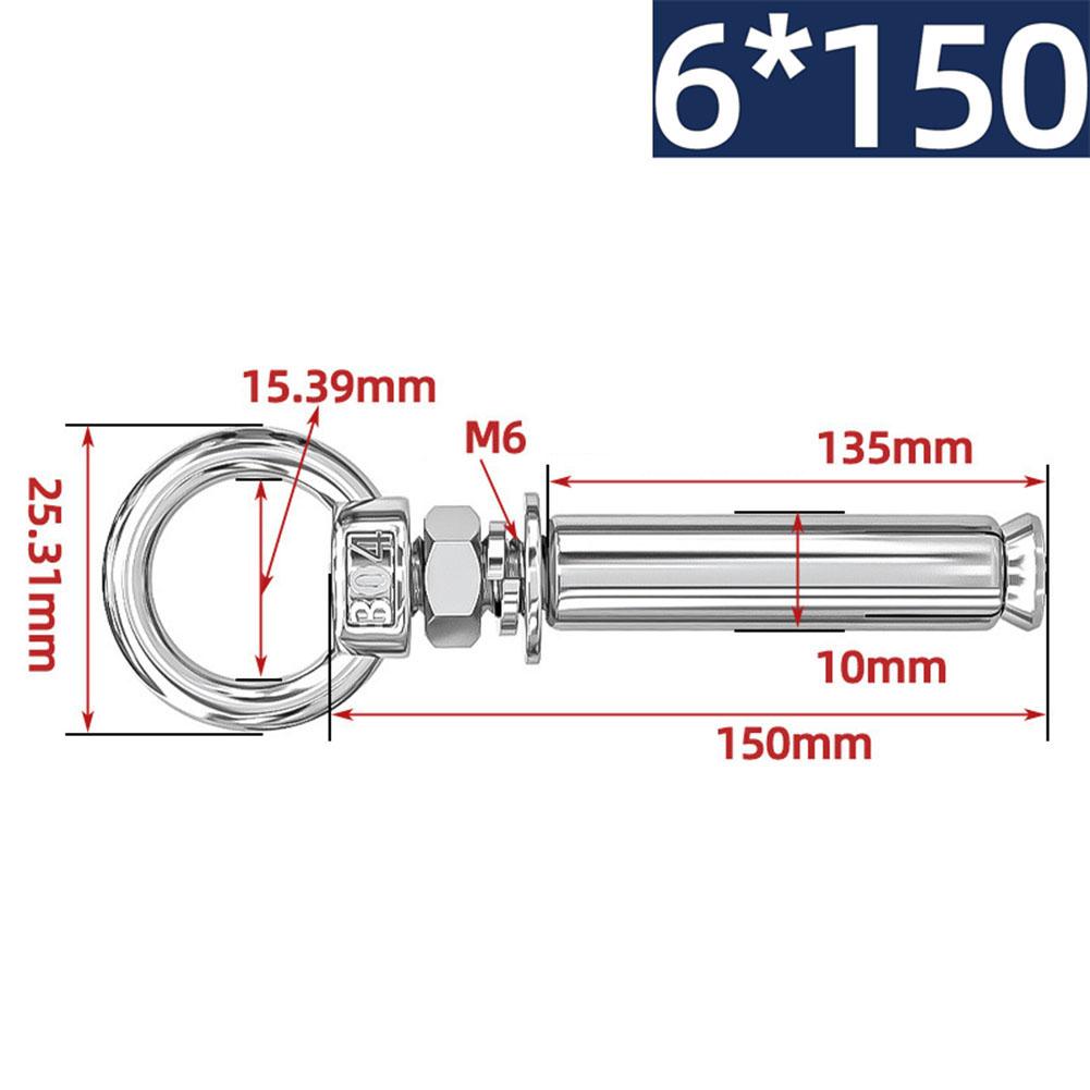 1pc 304 Stainless Steel Expansion Bolts With Ring Hook Anchor Concrete Expansion Eye Bolt Expansion Screws 50-150mm Screw Length