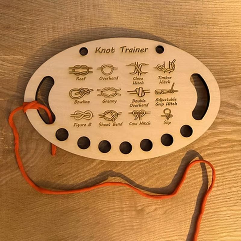 Knotenlern-Trainingsbrett Anfängerfreundliches Knotenbinde-Set Mit 12 Beliebten Knoten Und 1 Paracord-Stück Tragbar Für Outdoor-Camping