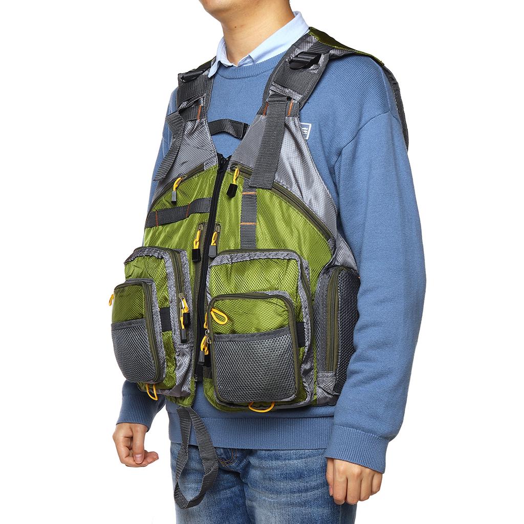 Buy 1Pcs Fly Fishing Mesh Vest General Size Adjustable Mutil-Pocket ...