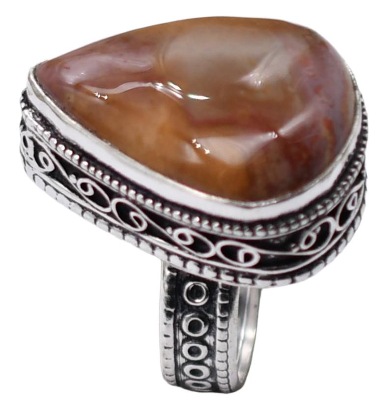 Botswana Agate Natural Gemstone Ethnic Antique Design Ring US Size-7.25 A190