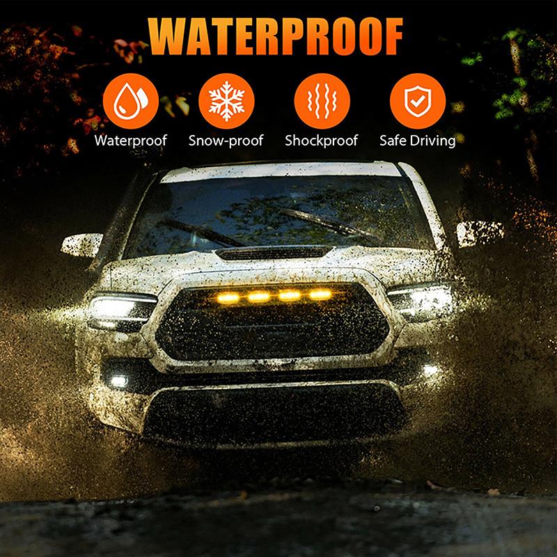 Universal LED Car Lights Front LED Grille Lights With Harness Eagle Eye Lamp For Pickup Off-Road SUV Ford Toyota Car Accessories Neon Lights 4