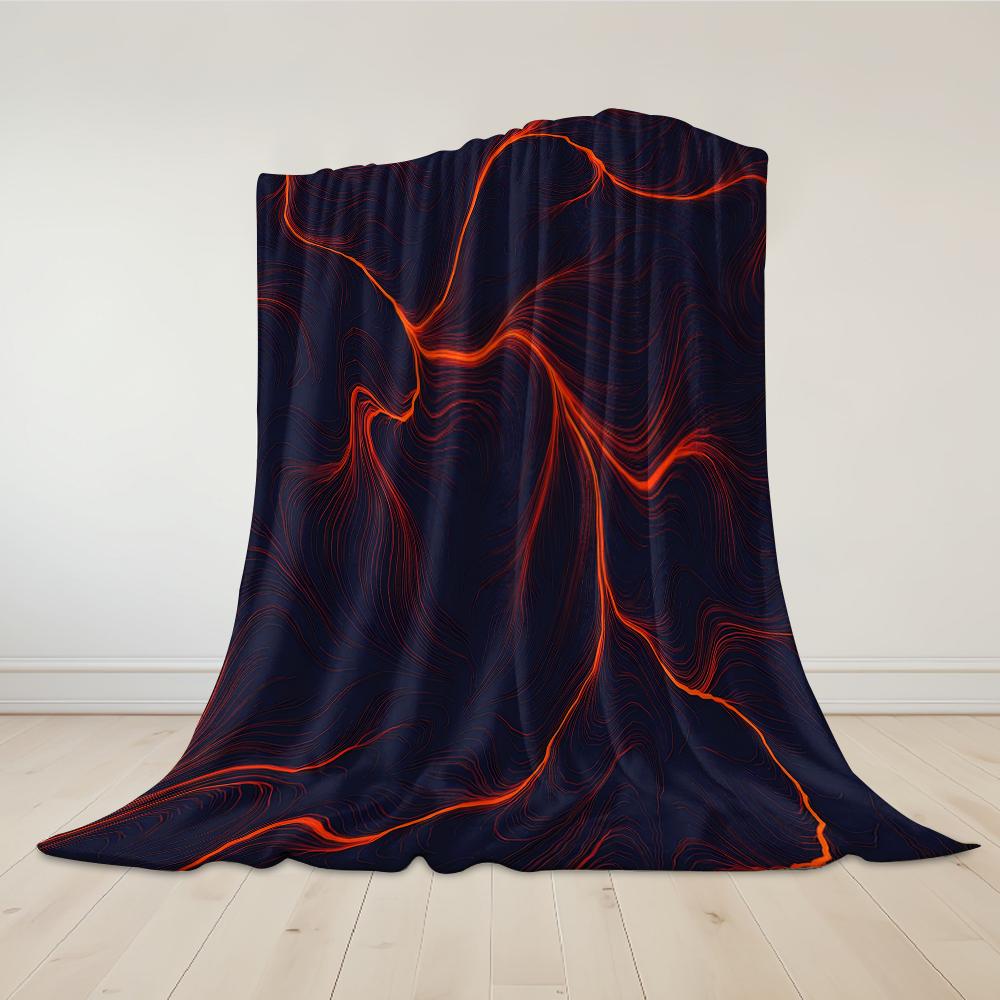 Lava Wave Flannel Blanket Warm Soft Halloween Christmas Couch Warm Cozy Decorative Decor Gift for All Season