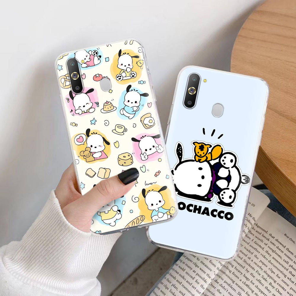 Transparent Case for Samsung A04 A14 A23 M33 M53 Realme 10 9 C35 C55 VIVO X80 Infinix Hot 30 Note 11 Tecno Spark 8P Pro L-18 Pochacco Dog