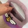 Water Felted Bee Bag – One Handle with Magnet – Lavender Shades
