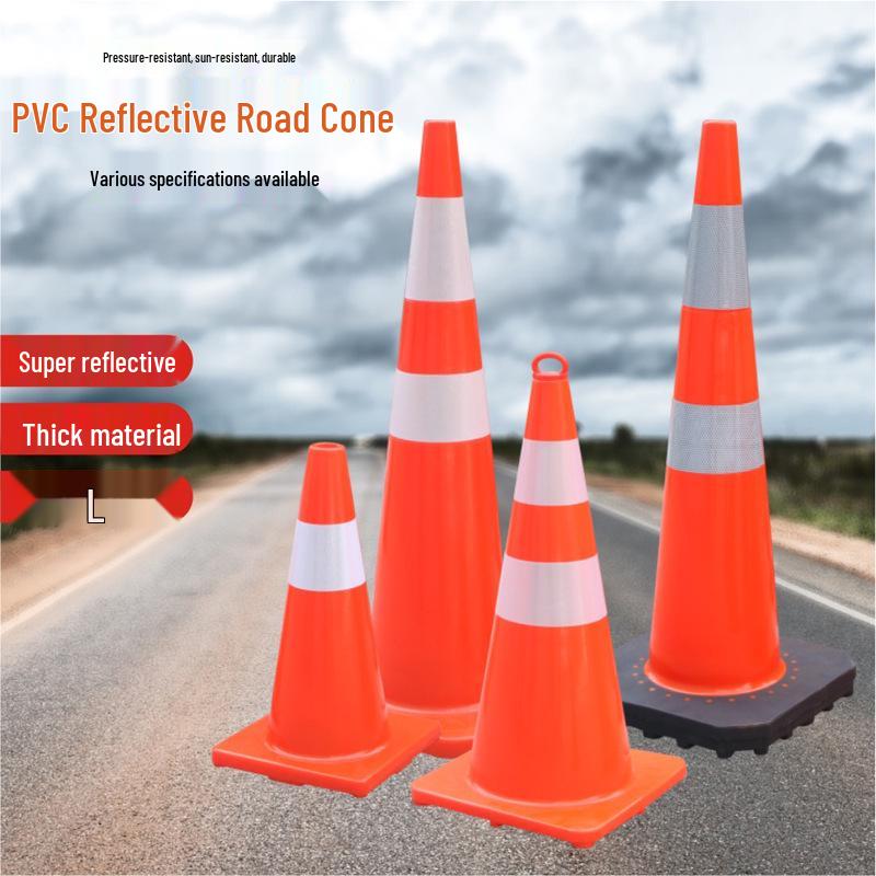 Reflective PVC "No Parking" Traffic Cone - Safety Roadblock & Ice Cream Bucket/Cup Design