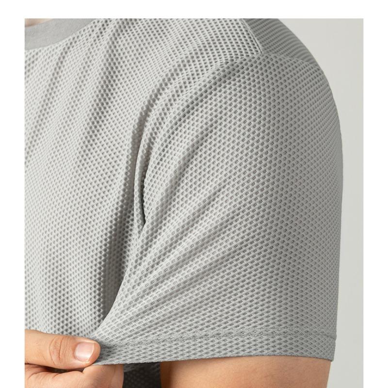 Men Breathable Mesh Quick Dry Short Sleeve Outdoor Fitness Cool Sports T Shirt