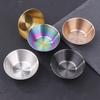 1Pc Stainless Steel Small Round Seasoning Dish  Pot Dipping Bowl Soy Sauce Cup Sushi Vinegar Soy Saucer Container Tray