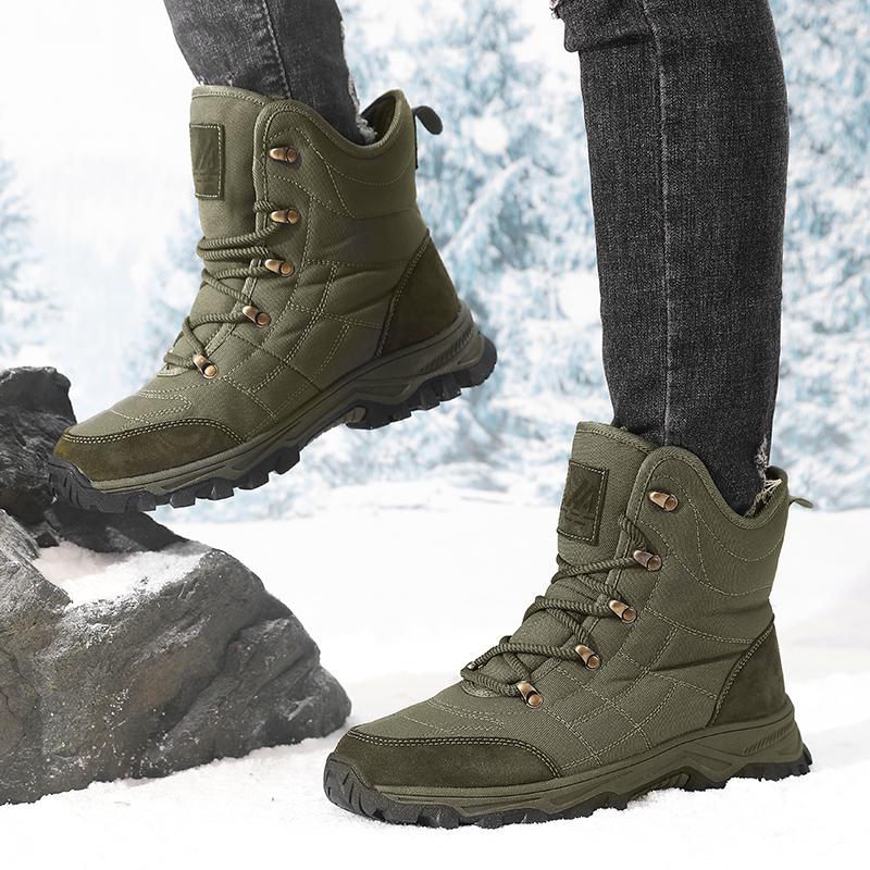 TUINANLE Men Winter Snow Boots Large Size Breathable High-Top Outdoor Hiking Boots