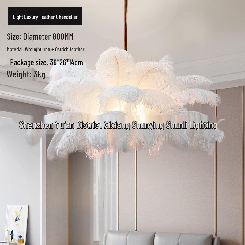 Postmodern Creative Feather LED Chandelier for Hotel, Club, Living Room, Bedroom