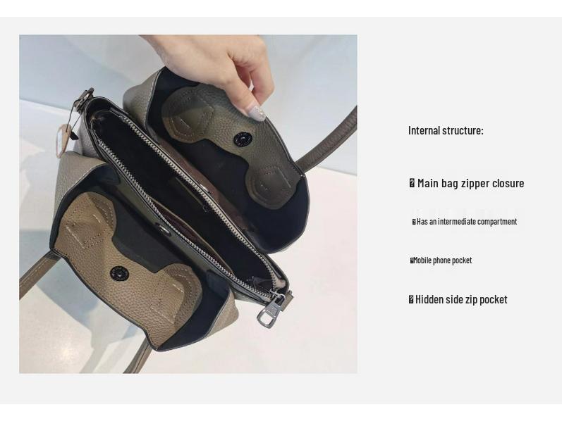 2025 Women's Genuine Leather Large Capacity Handbag - Autumn/Winter Crossbody Tote Bag
