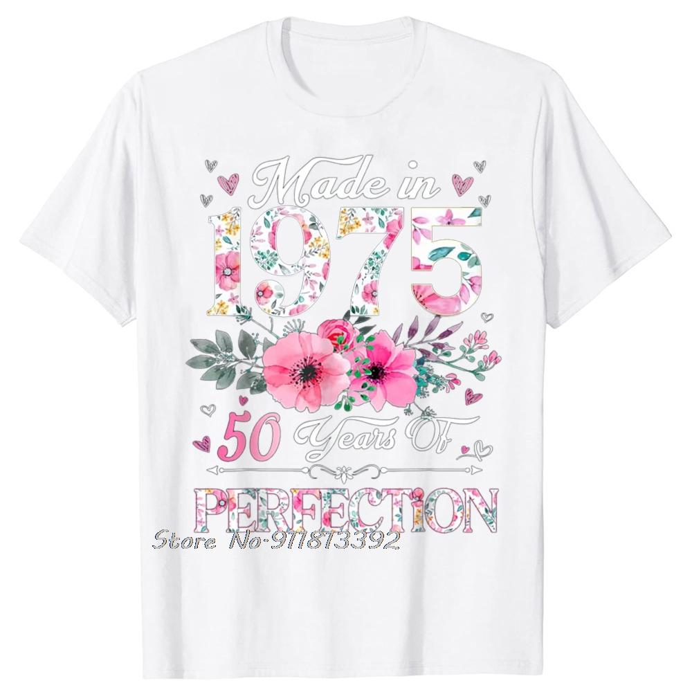 Birthday Gifts Men Women Old Vintage 1975 Party TShirt Mens Clothing Hip Hop Streetwear Cotton T Shirt Fashion Tshirt