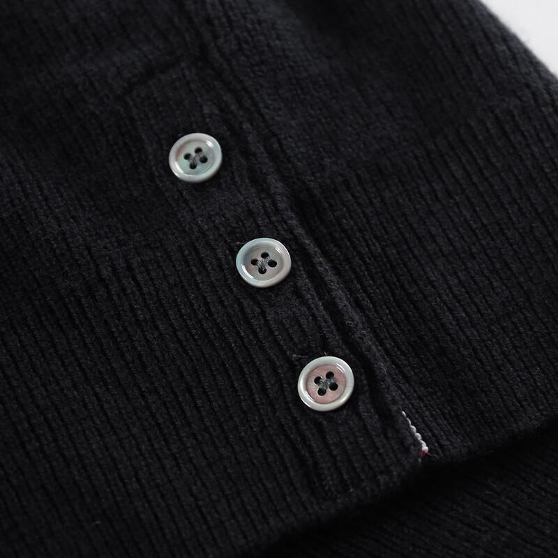 Antonio Men's Heavyweight 100% Merino Wool Striped Mock Neck Sweater