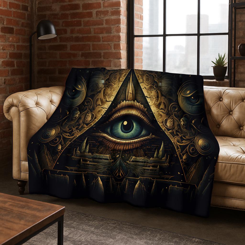 Beauty Eye of Providence Freemasonry Evil Eyes Flannel Blanket,Warm and Cozy Soft Throw Blanket for Home Bedroom Bed Sofa Kids
