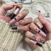 Handmade Pink Bow & White Cat Eye French Girly Nail Art Stickers