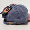 Nyuhaeteun Vintage Washed Ball Cap (Blue/Red)