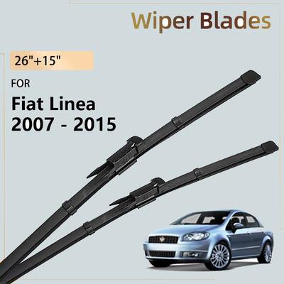 Front Wiper Blades For Fiat Linea 323 2007 - 2015 2014 2012 2009 2008 Accessories Windshield Windscreen Window Brushes 26"+15"