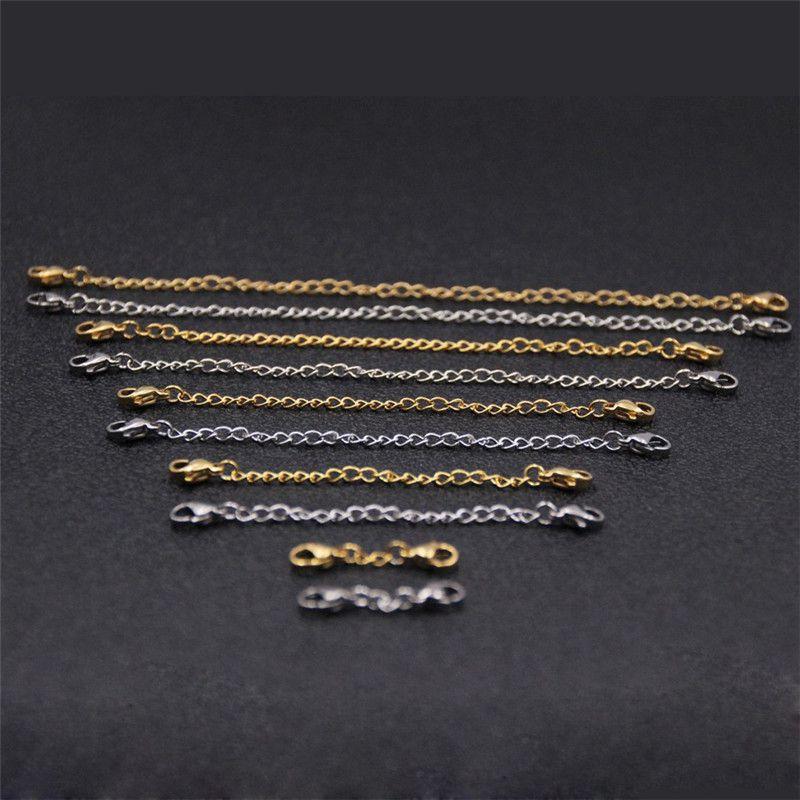 Lobster Lock Extender Necklace Bracelet Safety Chain Extender DIY Stainless Steel Different Lengths