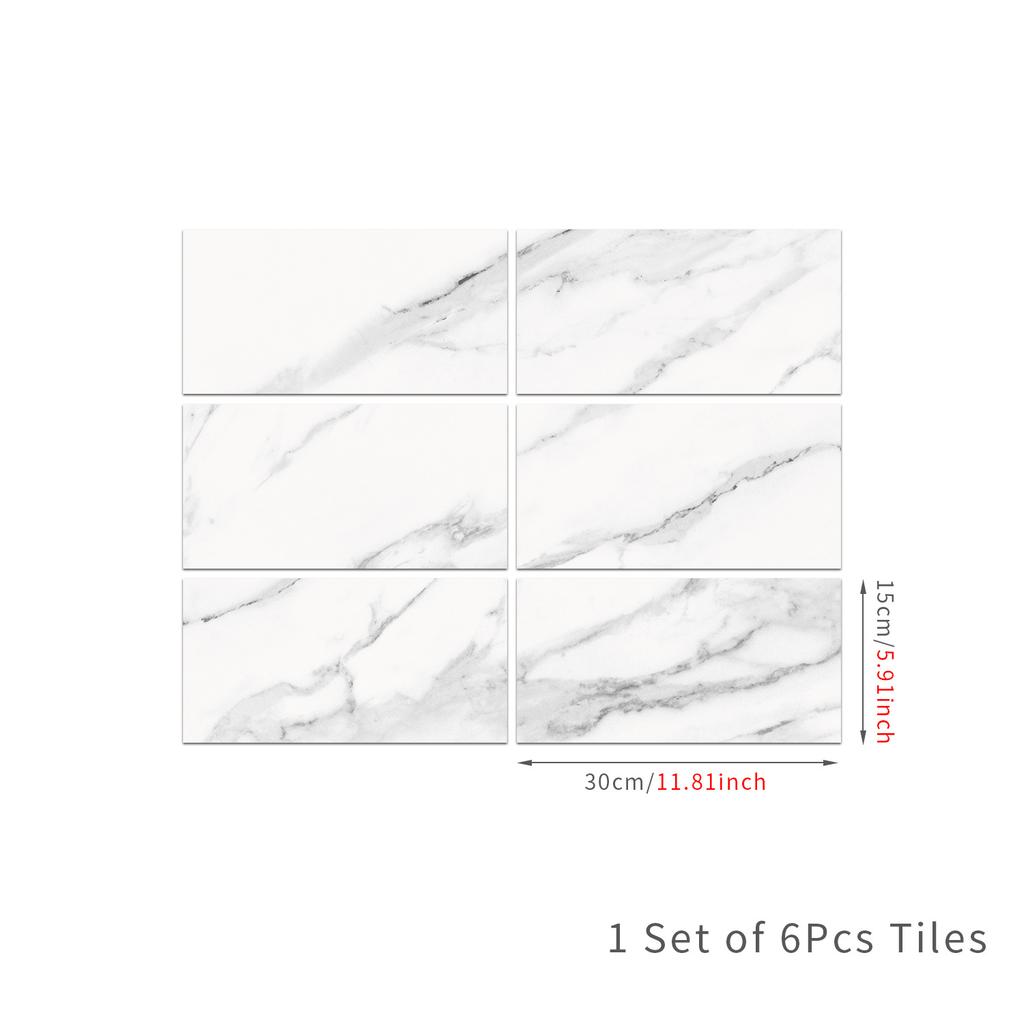 Marble Pattern Glossy Tile Wall Sticker Self-Adhesive Living Room Bathroom Renovation Wall Decoration Waterproof And Moisture-Proof Wallpaper