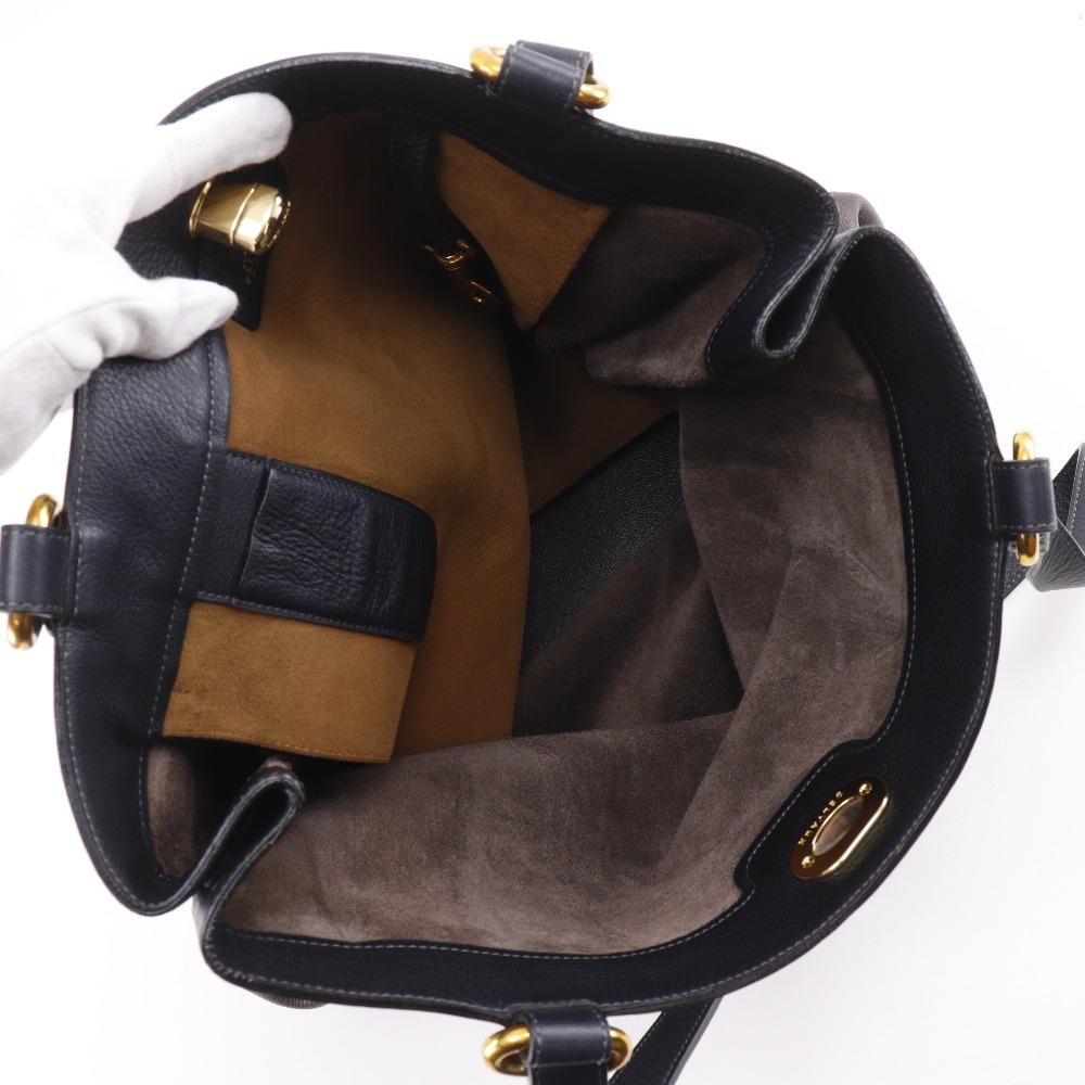 DELVAUX Tote Bag By color Brown leather Women Used