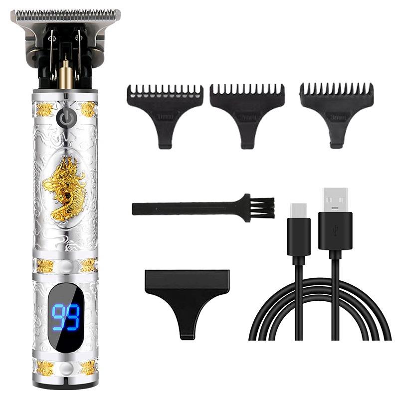 Professional Hair Clippers Men Electric Beard Trimmer Digital Display USB Rechargeable Cordless Hair