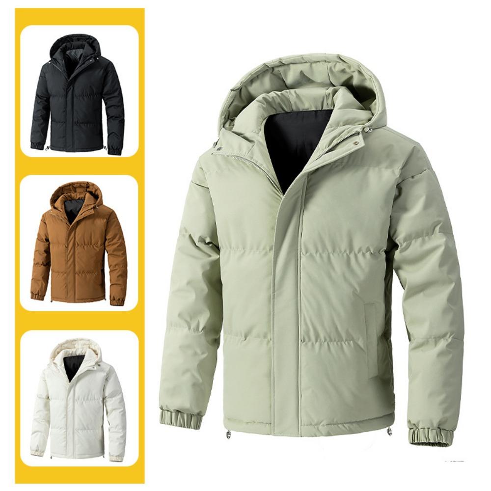 Multi-color Slim-fit Thickened Cotton-padded Coat Men's Large Size Winter New Loose Hooded Cotton-padded Jacket Bread Jacket Short Warm Men