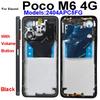 LCD Middle Frame Housing For Xiaomi Poco M6 M6 Pro 4G 5G Middle Frame Holder Cover With Volume Key Replacement Repair Parts