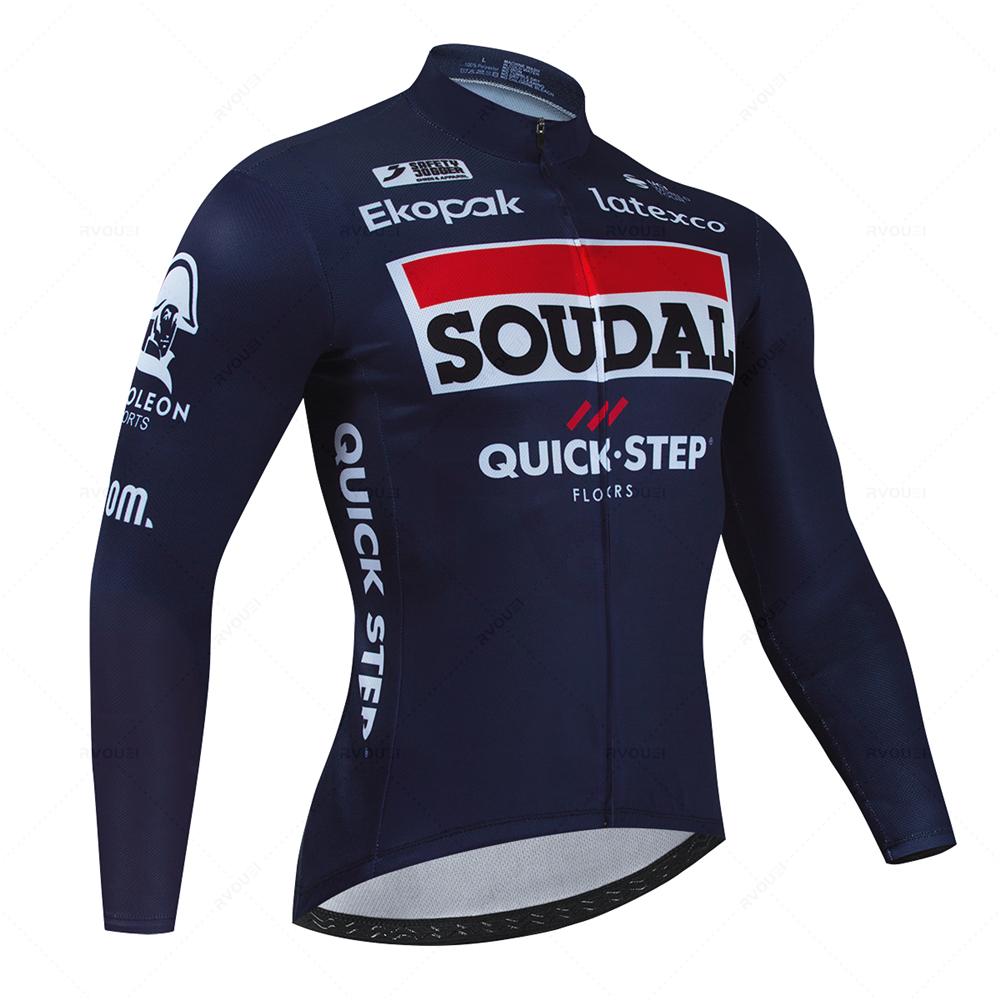 

Новий набір професійної осінньої велоформи Soudal Quick Step Дихаюча з довгим рукавом одяг для МТБ велосипеда Бельгійський костюм Roupa Ciclismo XXL