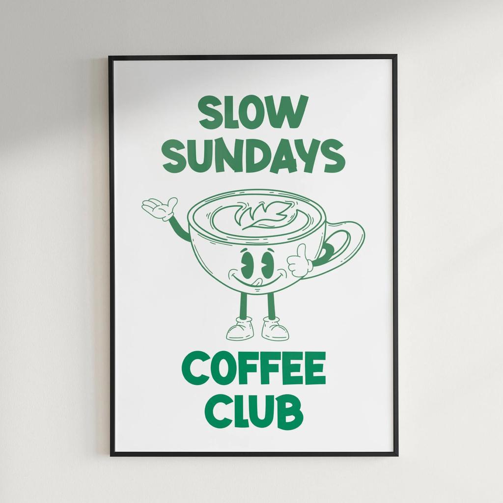 Tired and Wired Retro Coffee Canvas Print Funny Mascot Kitchen Wall Art Poster for Modern Living Room Bedroom Home Decor Gifts