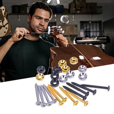 4-teiliges Gitarrenhals-Gelenkbuchsen-Set, Gitarrenhals-Befestigungsschrauben, Bass-Hülsenbuchsen mit Muttern