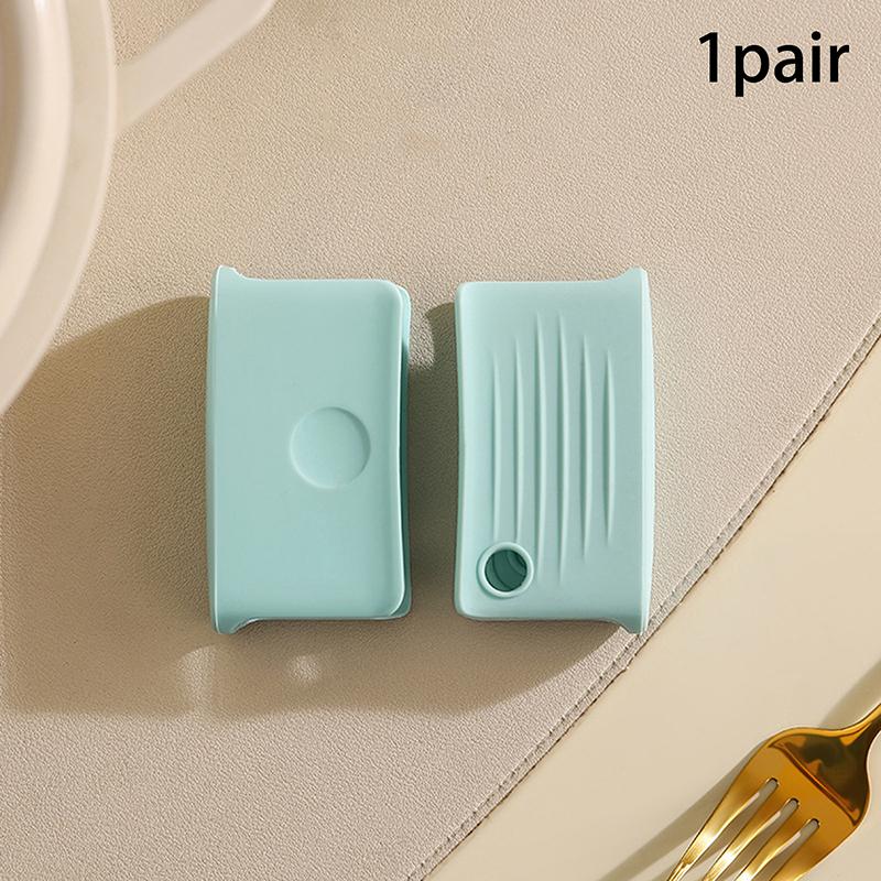 

2Pcs Silicone Anti-Scald Pot Handle Grip Cover Anti-slip Heat Resistant Pot Clip Holder Sleeve For Frying Cast Iron Skillet Pan синій