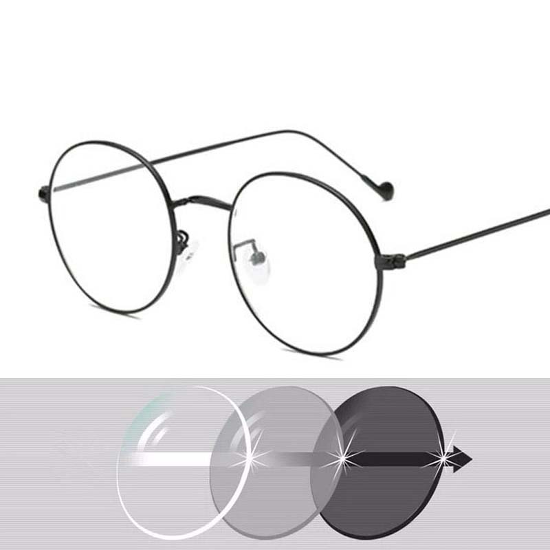 

Women Round Metal Computer Myopia Eyeglasses Men Anti Blue Light Photochromic Eyewear -0.5 -1 -1.5 -2 -2.5 -3 -3.5 -4 -4.5 -5 -6 0