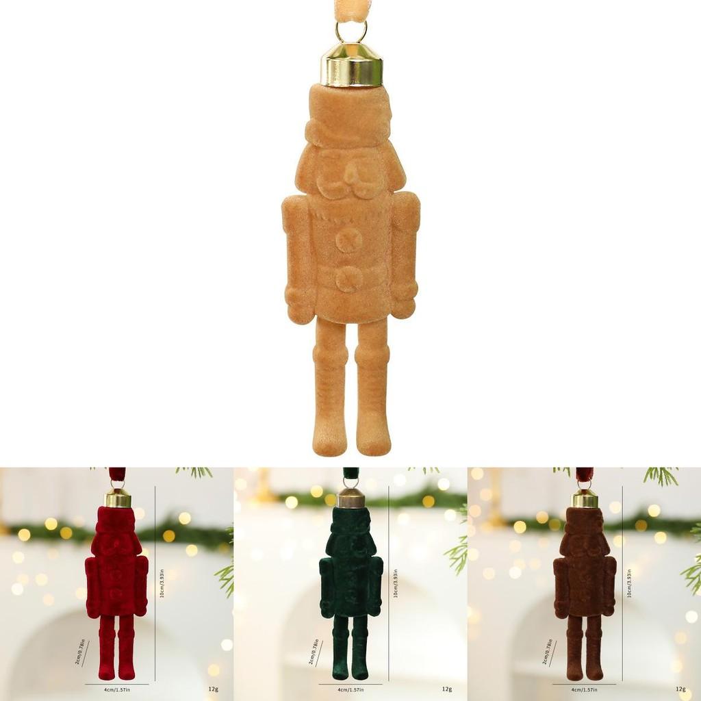 Christmas Nutcracker Ornament With Velvet Fabric For Holiday Tree Decor
