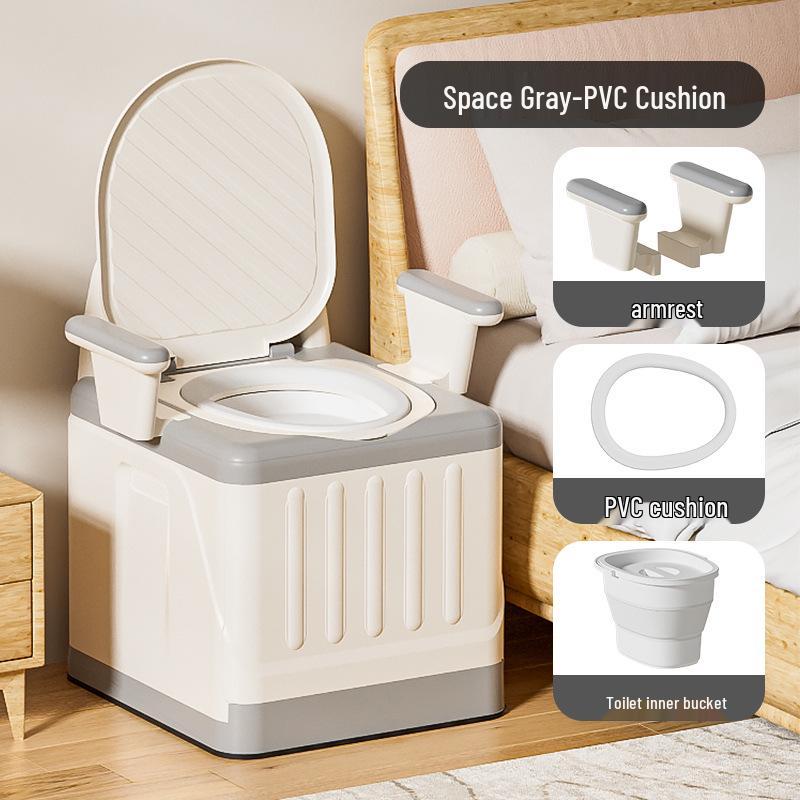Foldable Odor-Proof Portable Commode Chair for Adults and Elderly