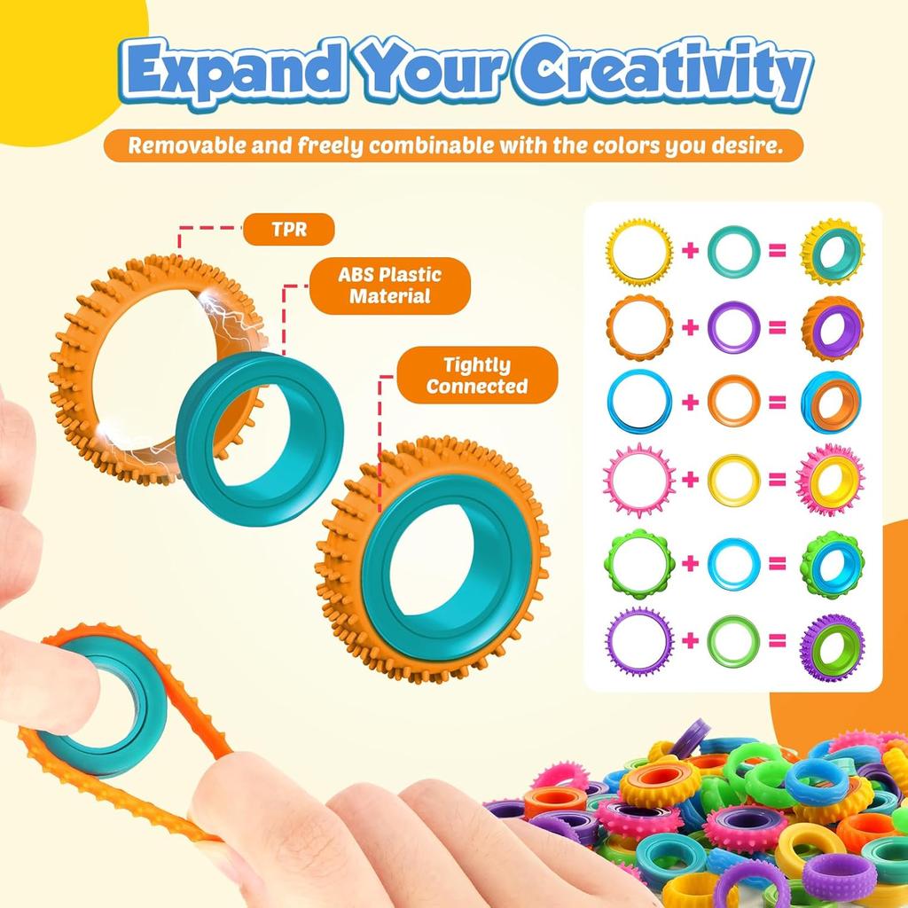 New Rotating Fidget Toys Silicone Sensory Ring Silicone Anti Anxiety Stress Relief Toy Fidget Spinner Ring