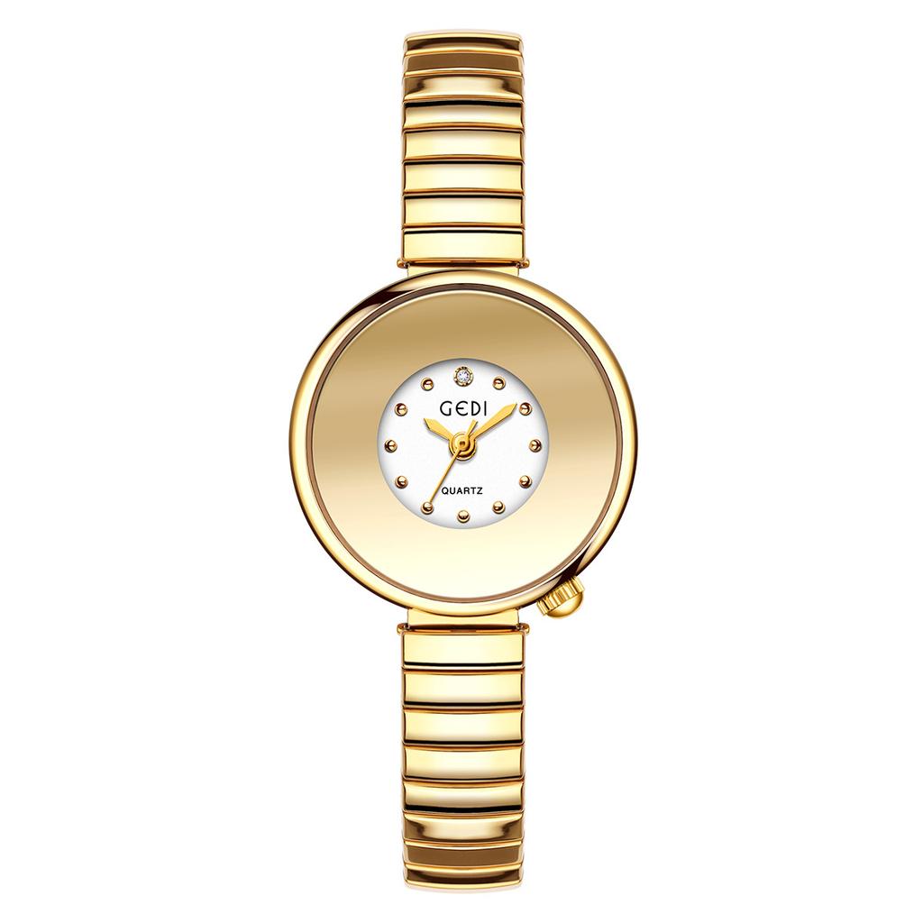Sky Mirror Small Dial Elastic Strap Women'S Watch Niche Premium Small Women'S Quartz Watch