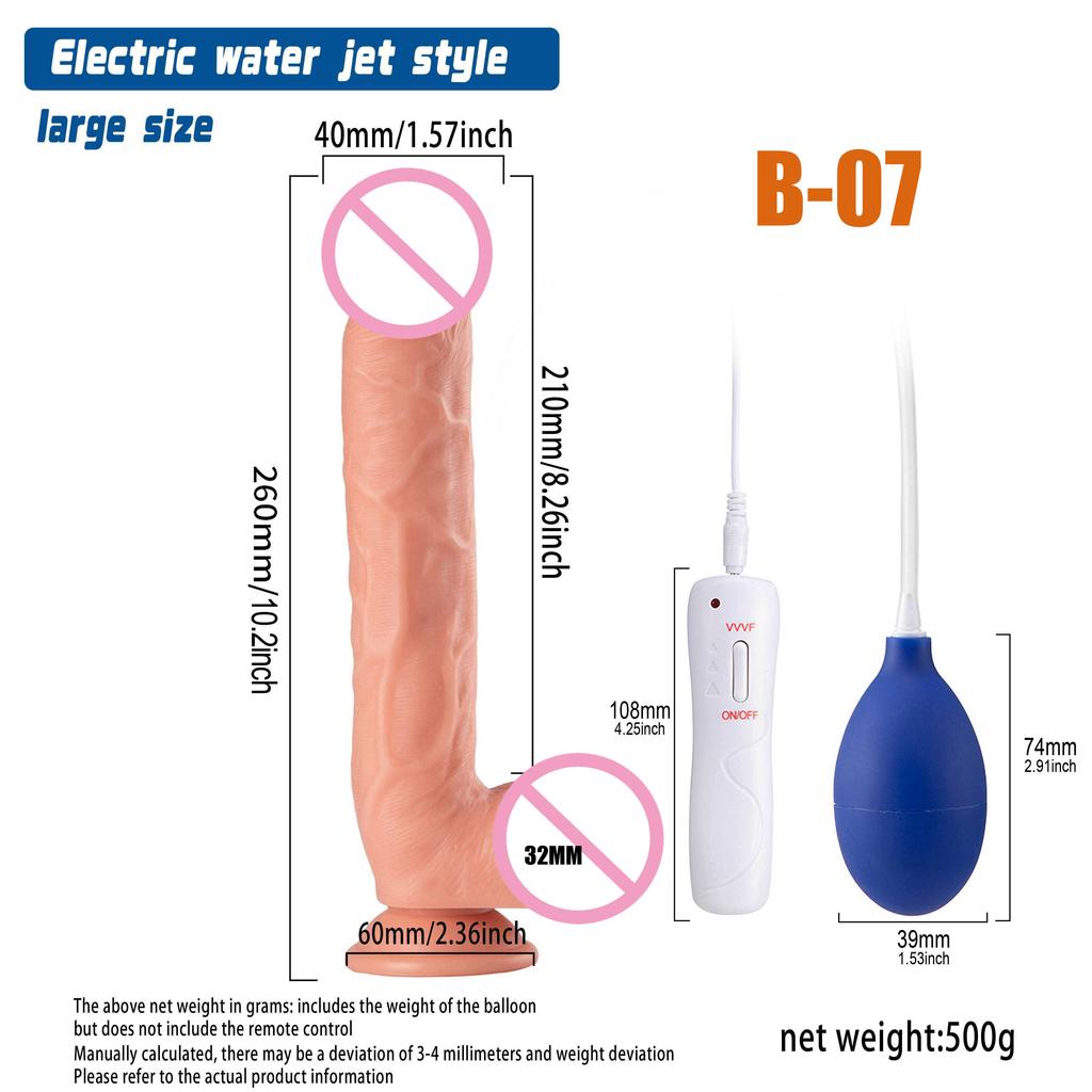 Remote Control Silicone Penis Dildo Vibration Telescopic Water Spray Realistic Super Strong Suction Cup Female Masturbation Toy