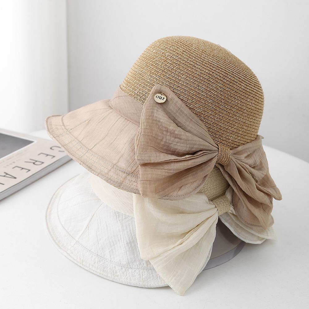 

Women s Bucket Hat With Big Bow Summer Hat Fisherman Cap Sunscreen Sun Hat Female Sunhat Lady Fashion Sunhat Outdoor 56-58cm чорний