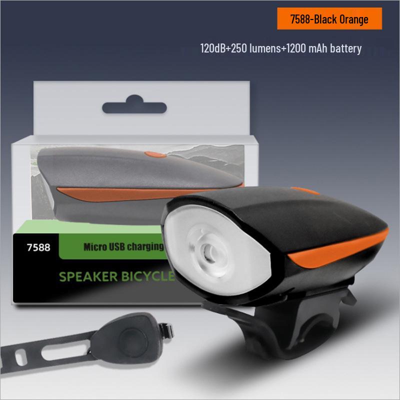 Rechargeable High-Brightness Bicycle Horn and Headlight for Night Riding, Road, and Mountain Bike Cycling
