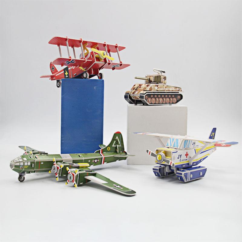Copii DIY Avioane Militare Tanc Hartie Puzzle 3D Jigsaw Asamblate Jucării Educaționale Handmade