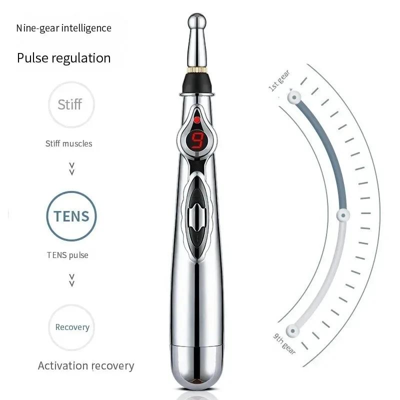 3 in 1 Electronic Acupuncture Pen Set with 3 Massage Heads for Muscle Joint Back Pain Relief Without Battery