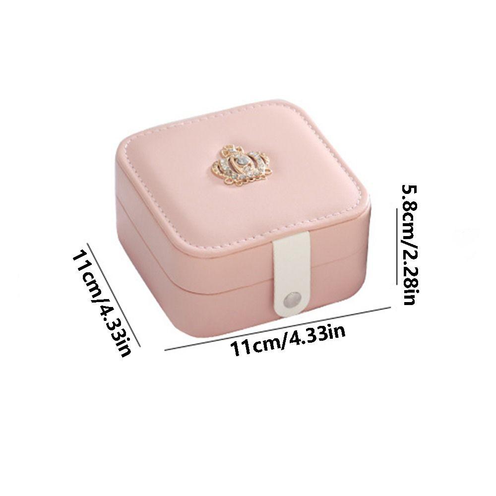PU Jewelry Storage Box Dustproof Trinkets Storage Organizer  For Home/Travel/Outdoor