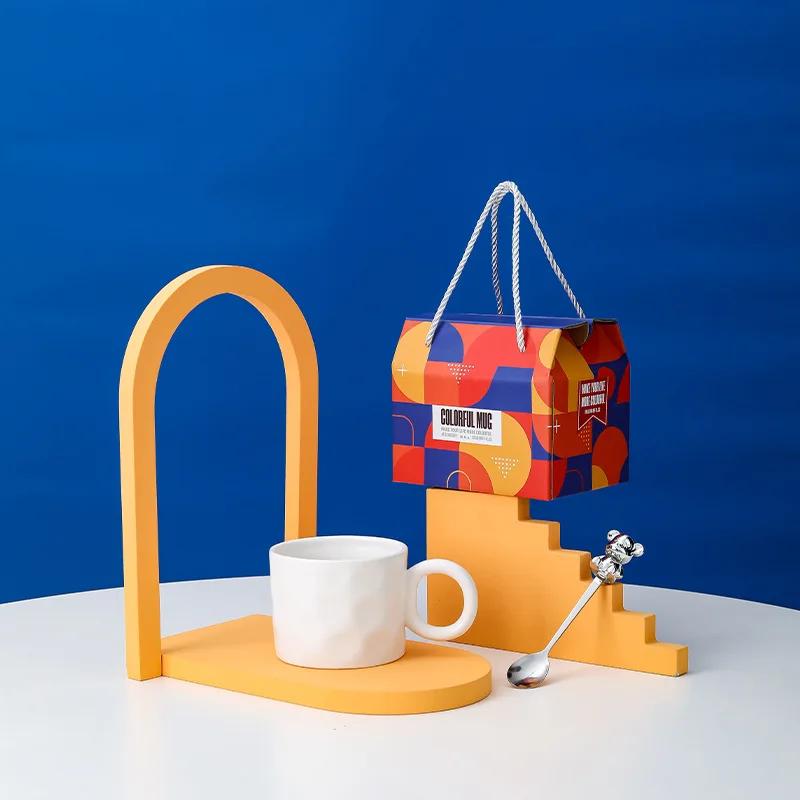 Creative Ins Style Coffee Mugs with Spoons, High Appearance Level Mugs, Housewarming Gift Box