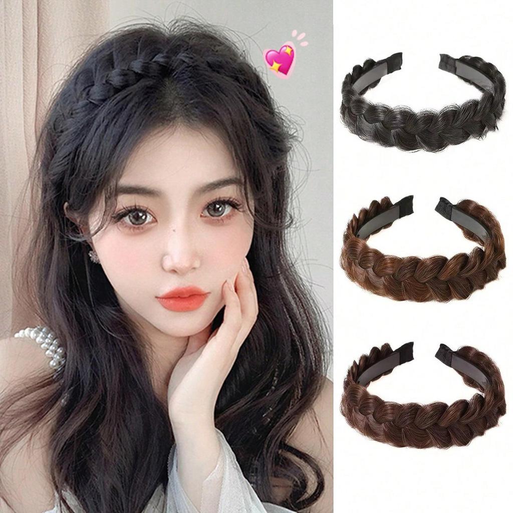 Handgeflochtenes Fischgräten-Zopf-Haarband-Perücke für Damen - Promi-inspiriertes geflochtenes Haarband